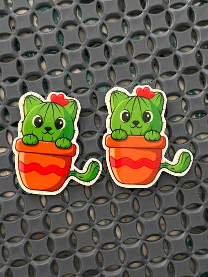 Cactus Cat in Pot Earrings