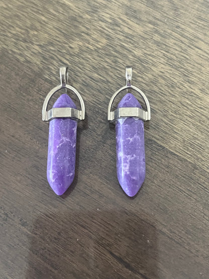 Purple Jasper Natural Gemstone Earrings