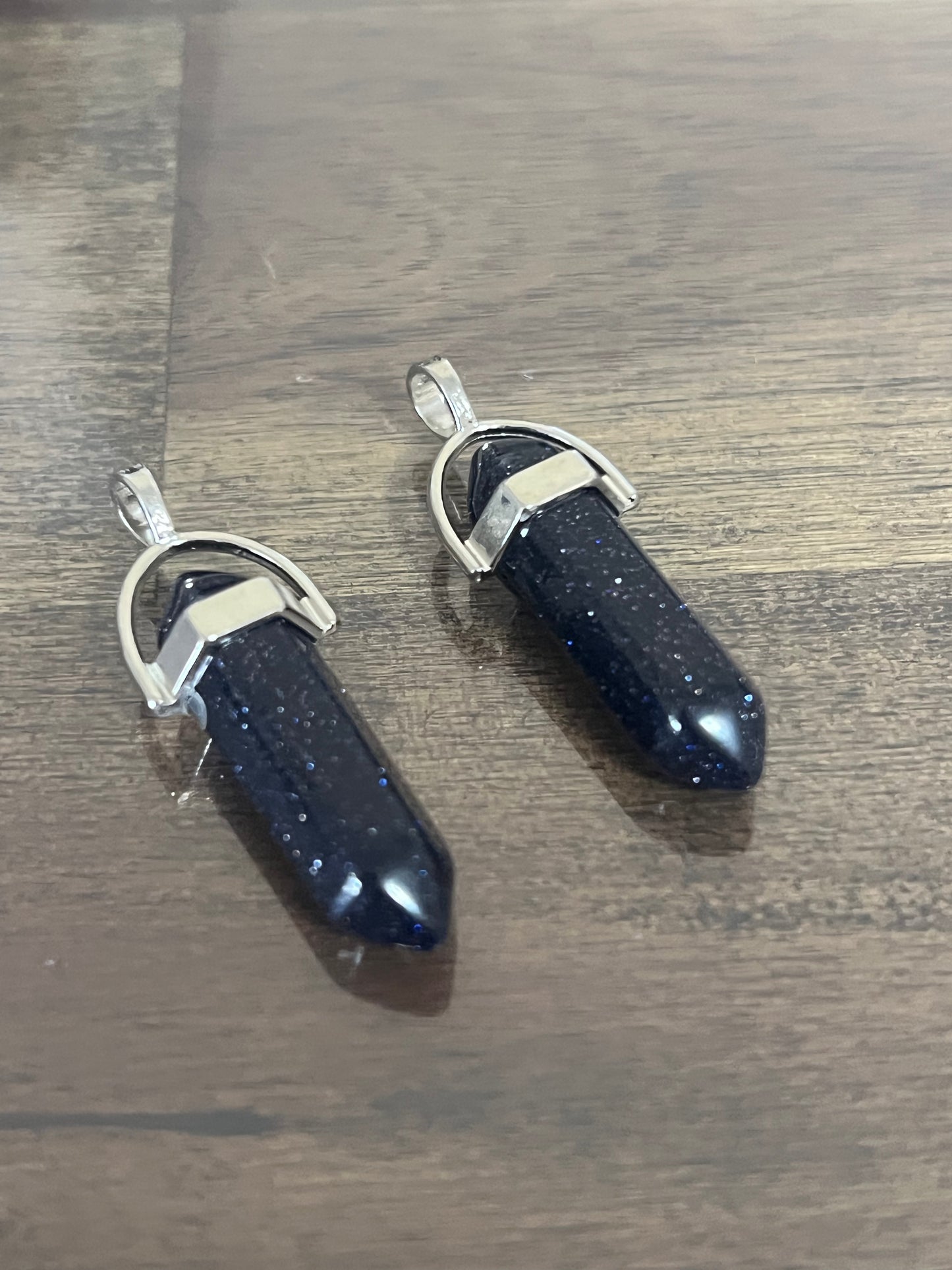 Blue/Black Sandstone Natural Gemstone Earrings