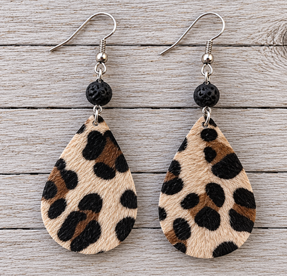 Leopard Lave Rock Earrings