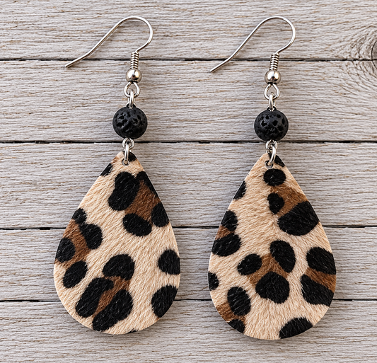 Leopard Lave Rock Earrings