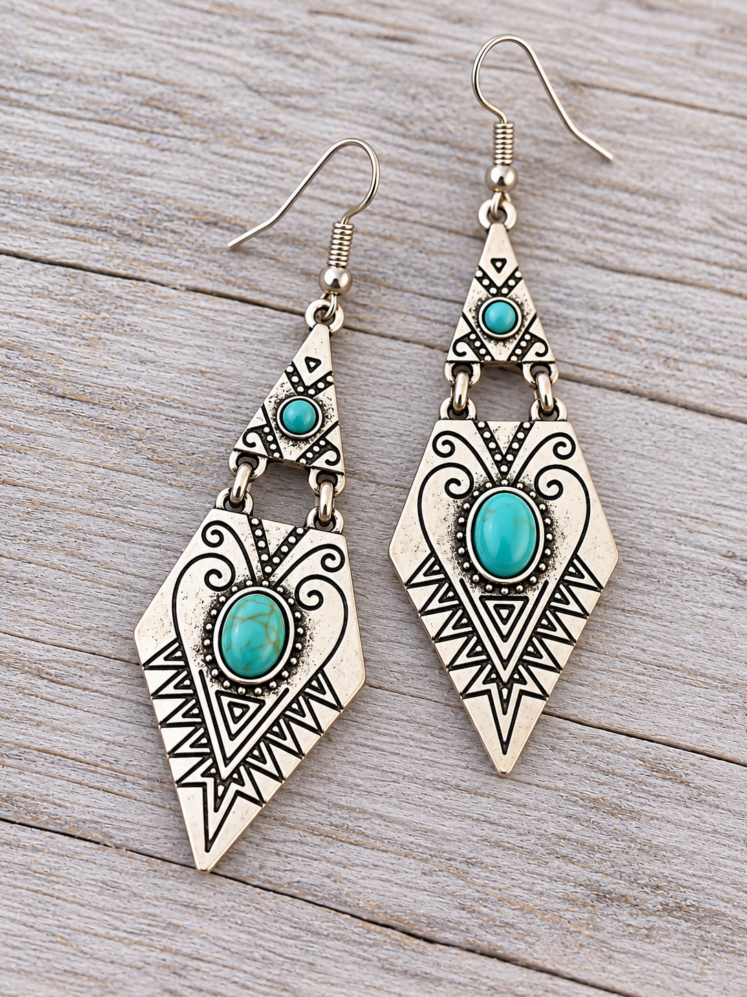 Silver Dangle Blue Stones Earrings