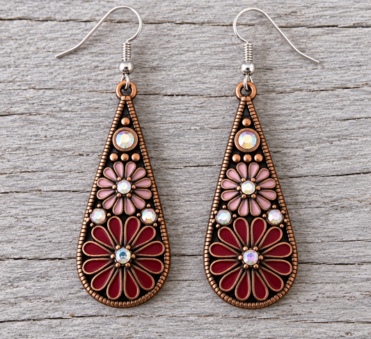Teardrop Daisy Love Earrings
