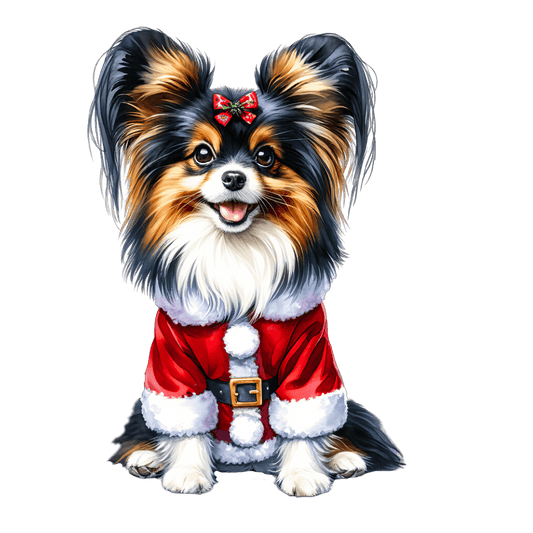 Papillon Xmas Dog Earrings