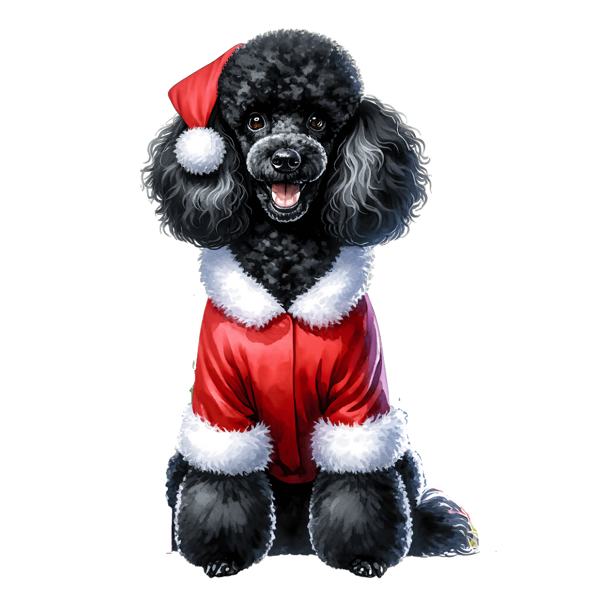 Poodle Love  Xmas Dog Earrings