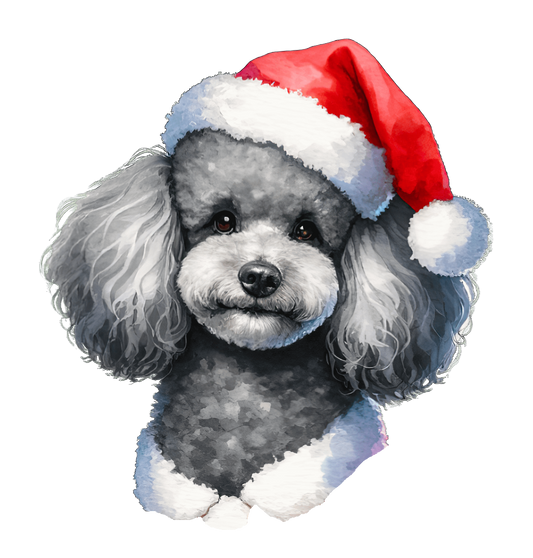Poodle Xmas Dog Earrings 1