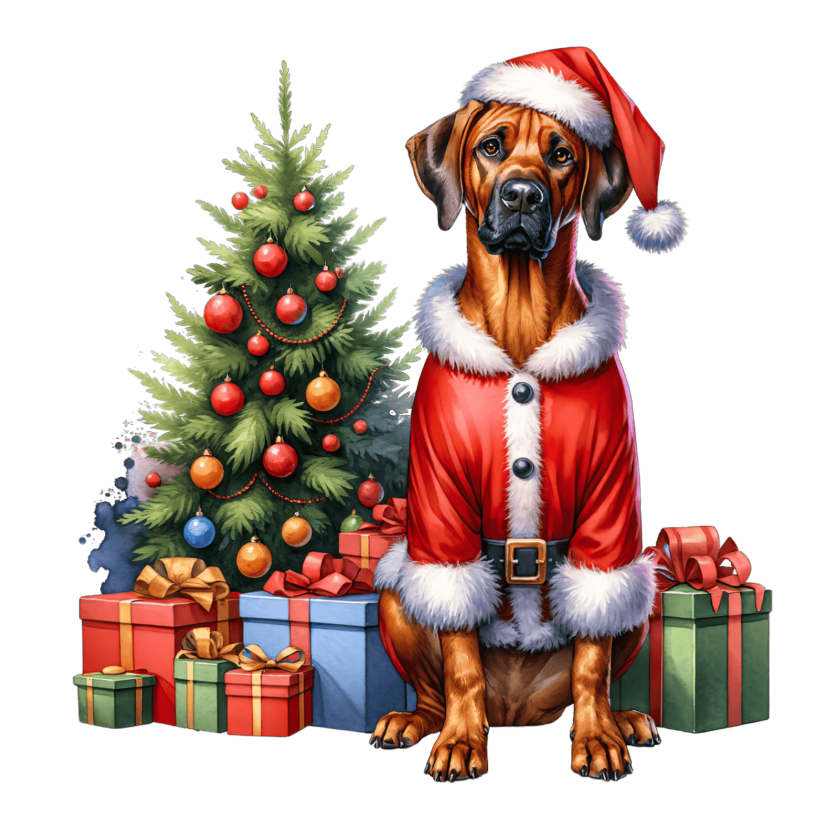 Rhodesian Ridgeback Xmas Earrings