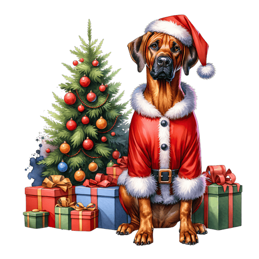 Rhodesian Ridgeback Xmas Earrings