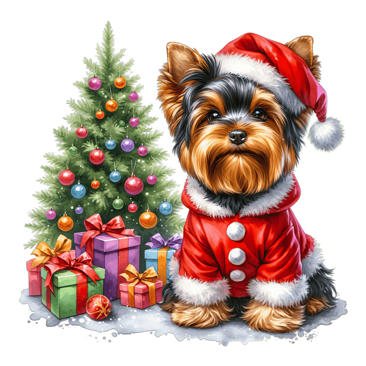 Yorkshire Terrier Xmas Dog Earrings
