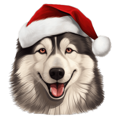 Alaskan Malamute Xmas Dog Earrings