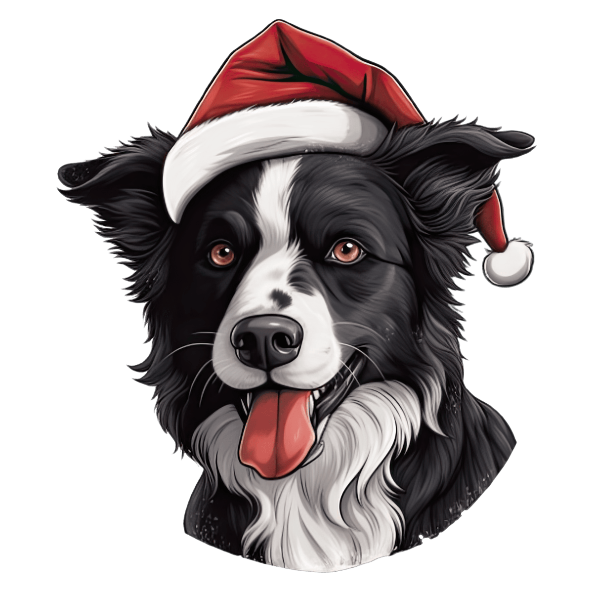 Border Collie Xmas Dog Earrings