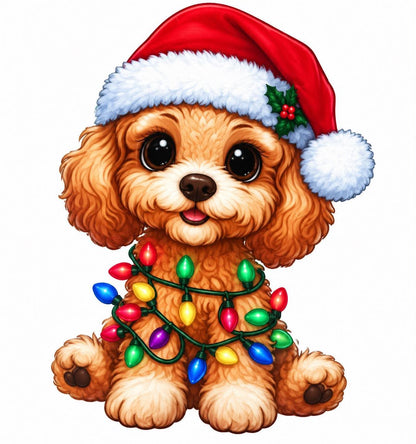 Cavoodle Xmas Dog Earrings