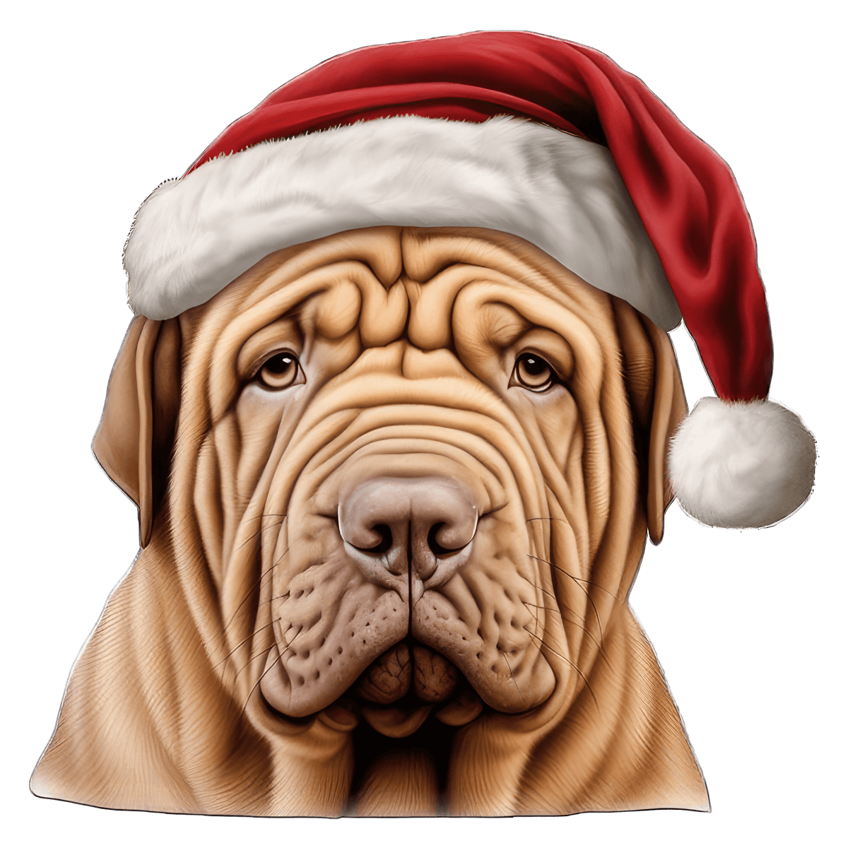 Sharpei Xmas Dog Earrings