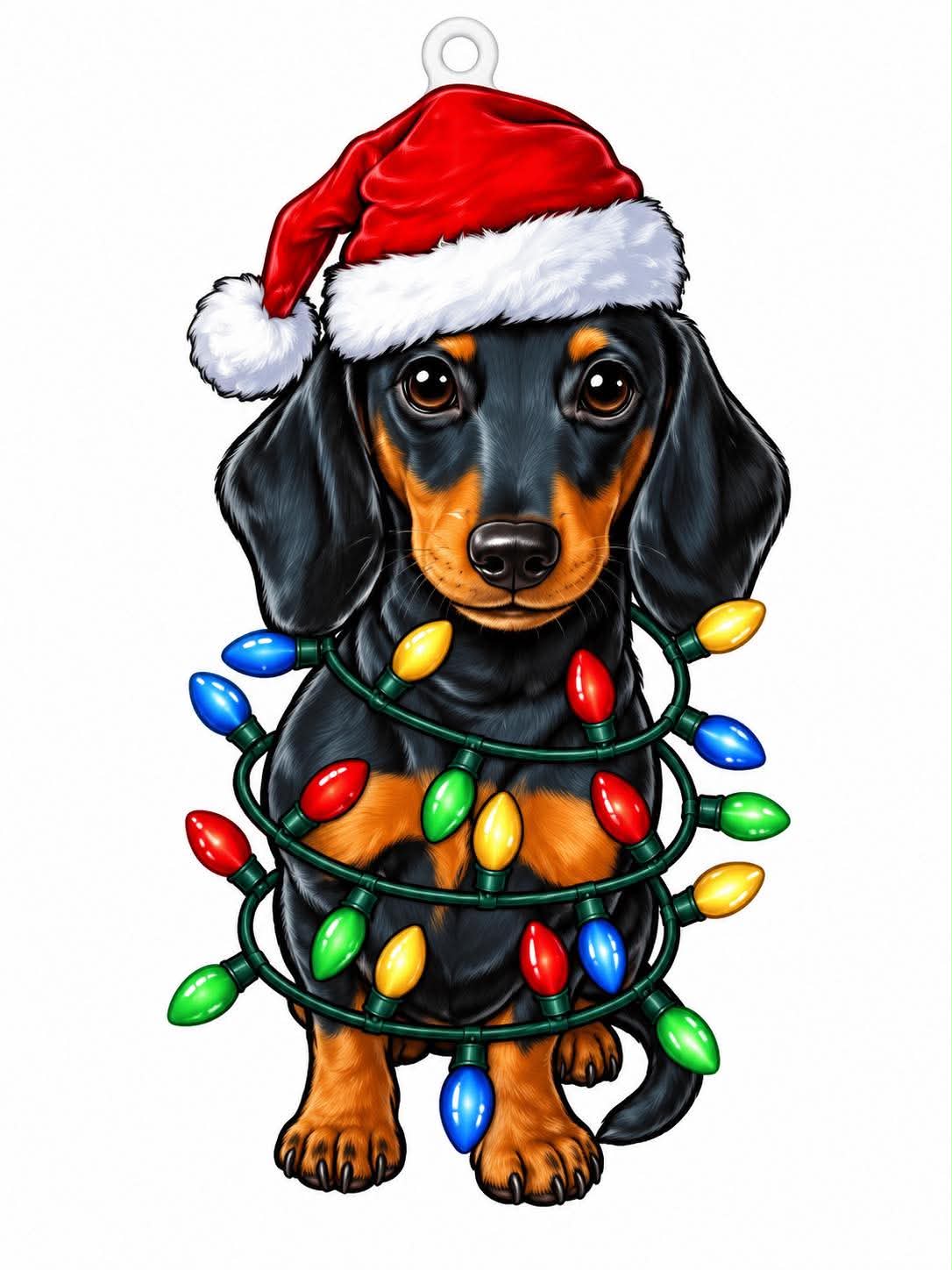 Dachshund Lights Xmas Dog Earrings