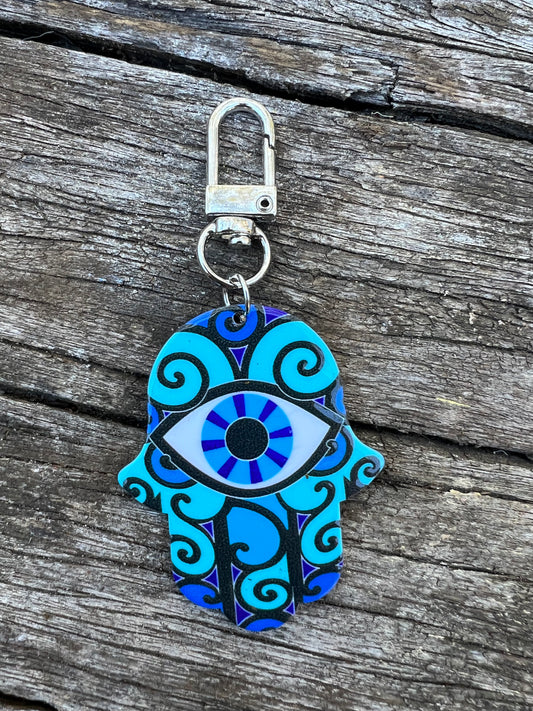 Hamsa Eye Swirl Keyring