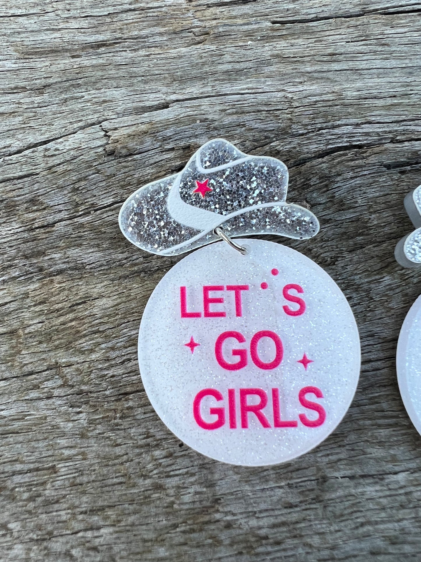 Let’s Go Girls Earrings White Pink