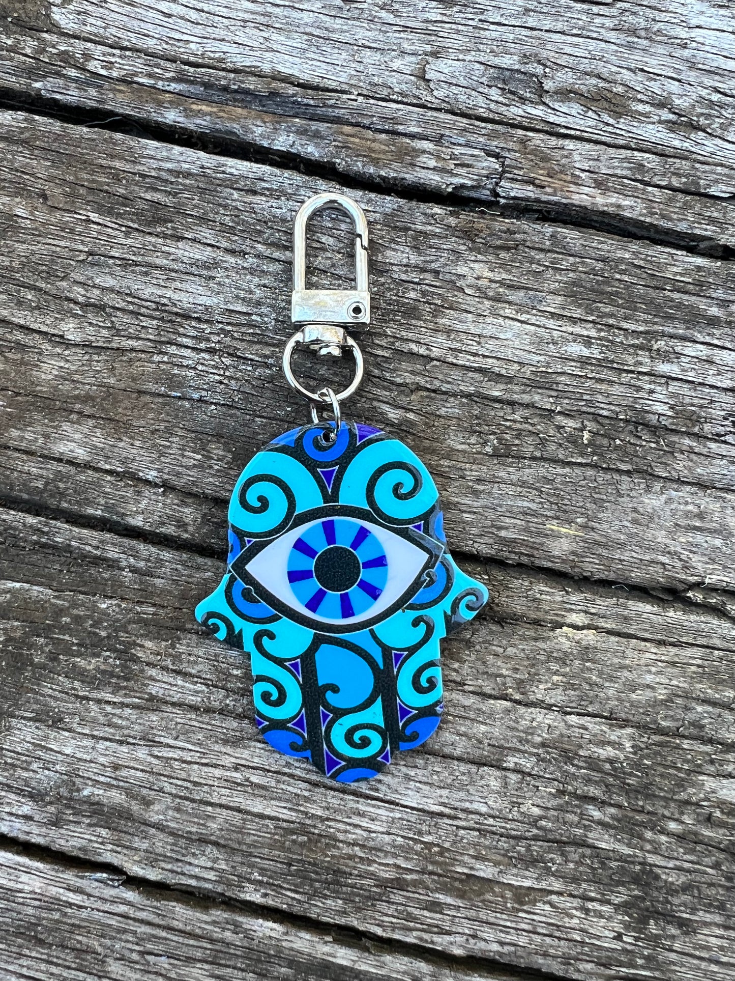 Hamsa Eye Swirl Keyring