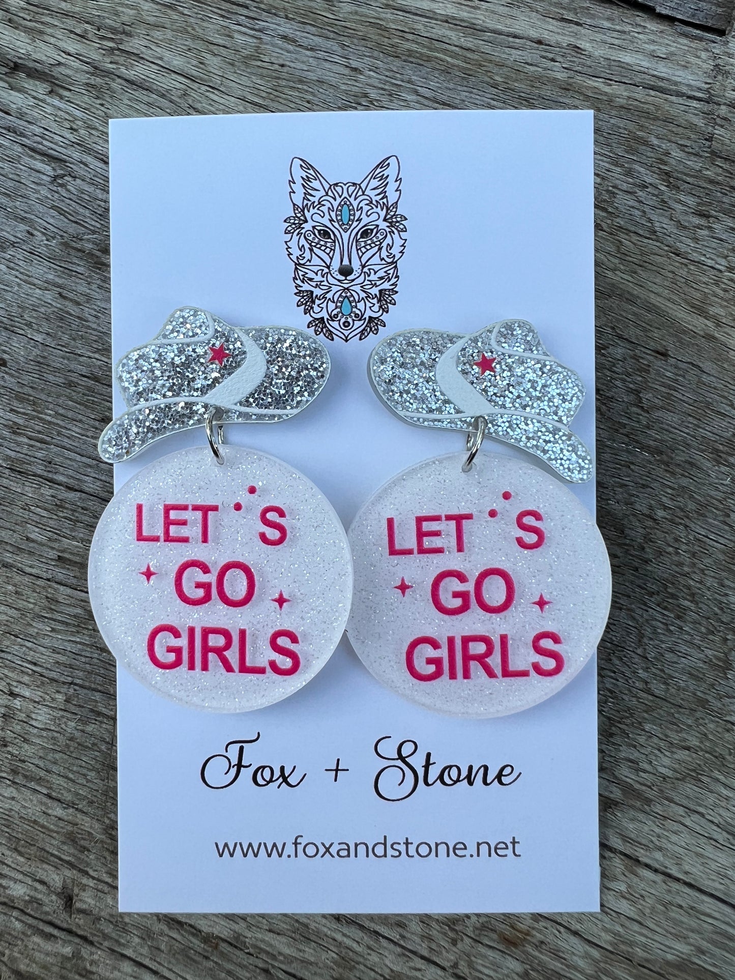 Let’s Go Girls Earrings White Pink