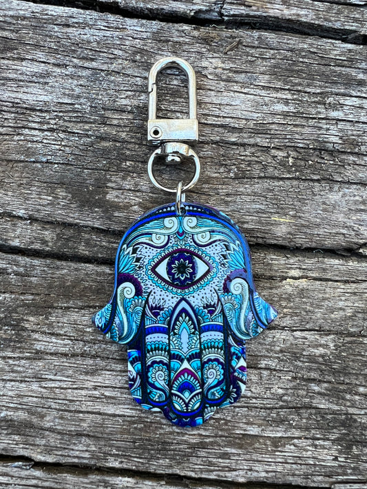 Hamsa Eye Blue Bliss Keyring