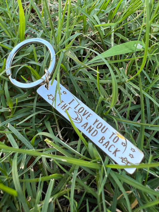 To The Moon and Back Keyring