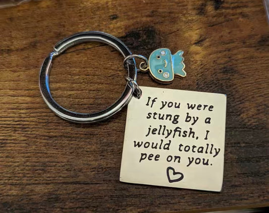 Stung By A Jellyfish Keyring