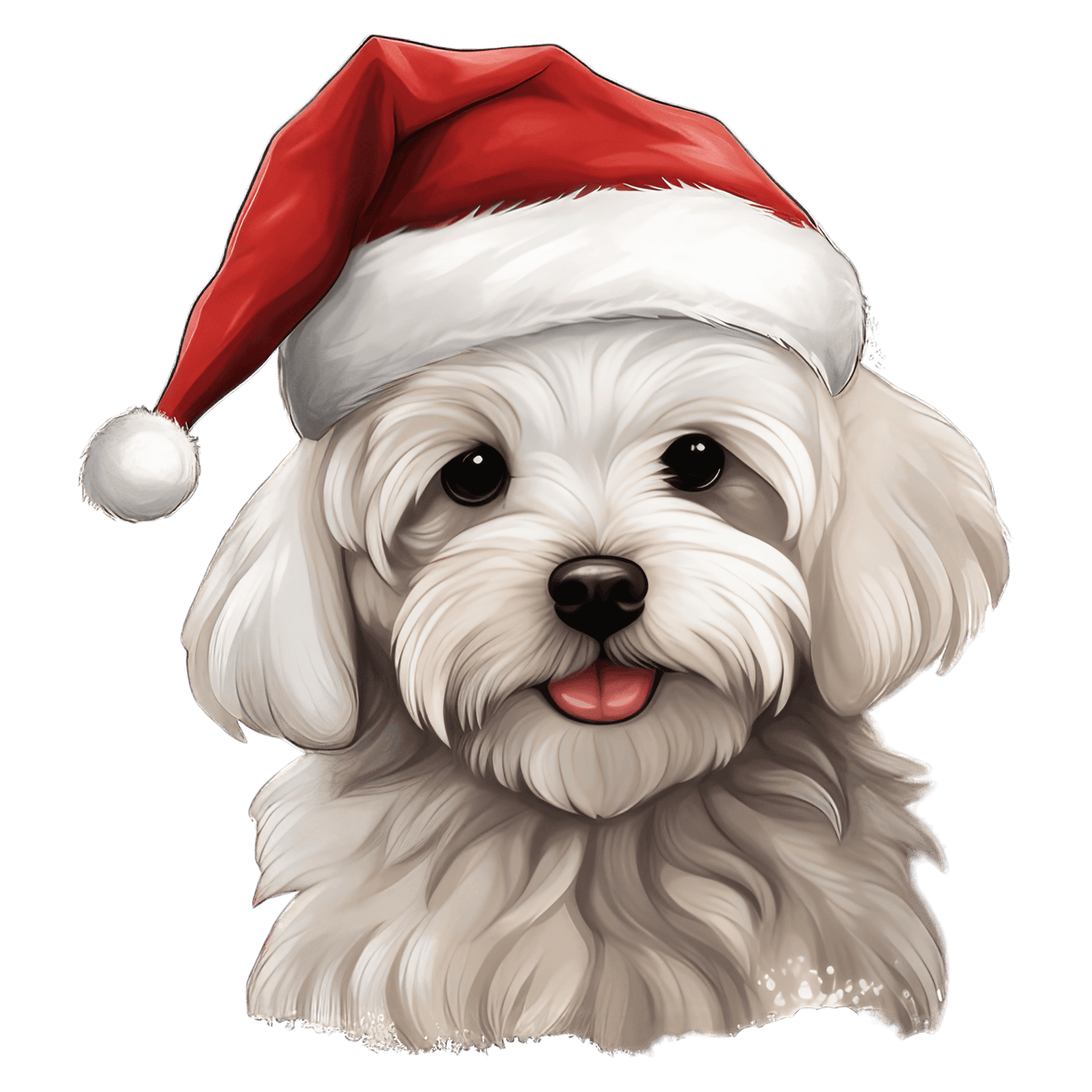 Maltese White Xmas Dog Earrings