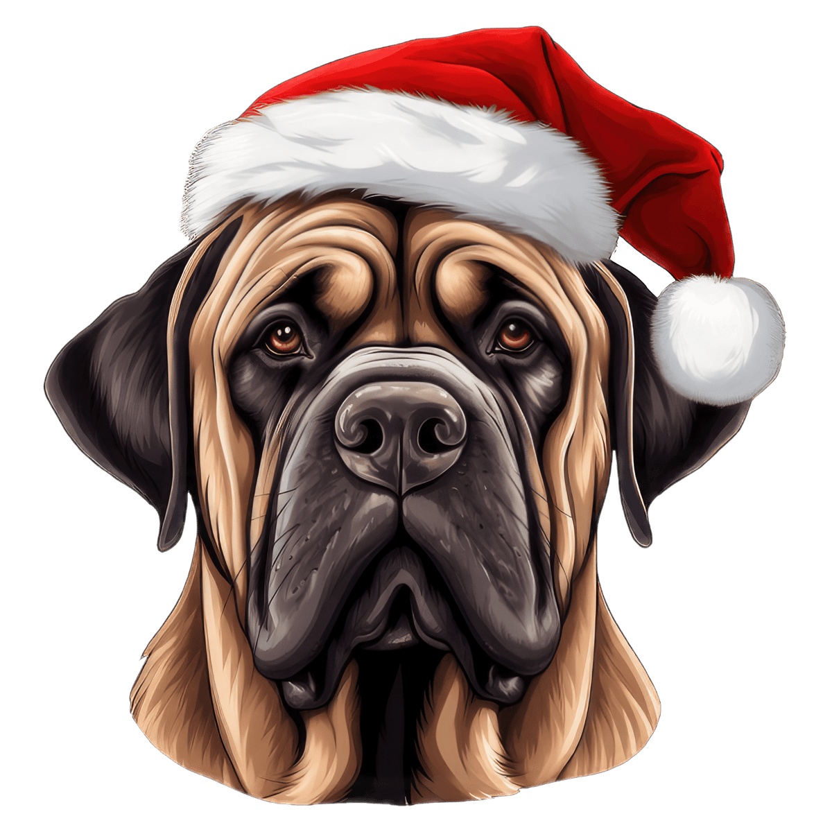 Mastiff Xmas Dog Earrings