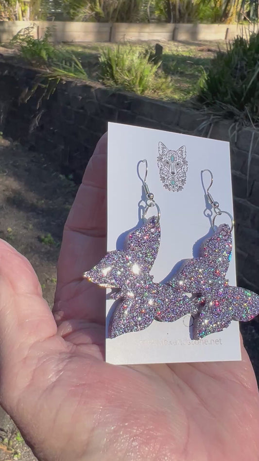 High Sparkle Glitter Butterfly Earrings