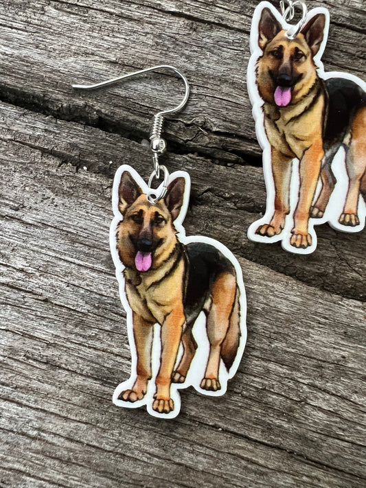 German Shepherd  Dog Earrings