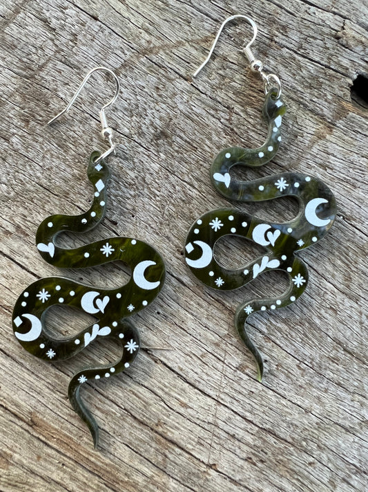 Moon Vibe Snake Earrings