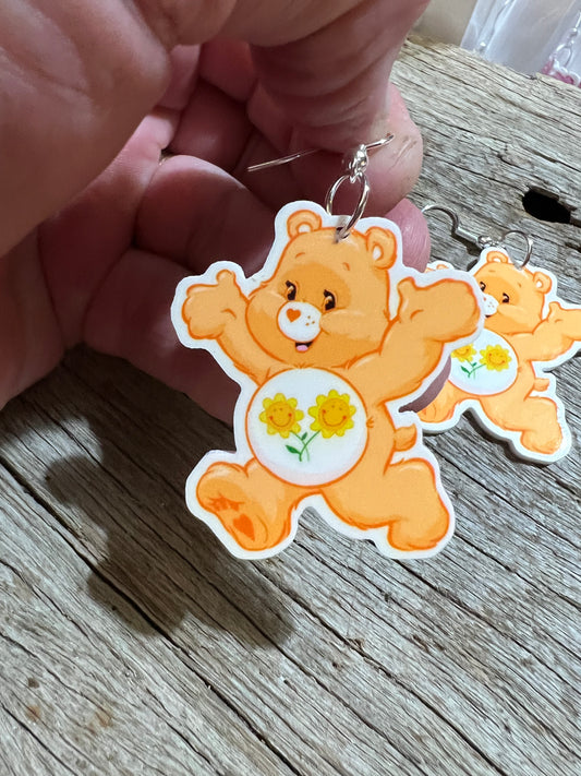 Sunflower Bear Plannar Earrings