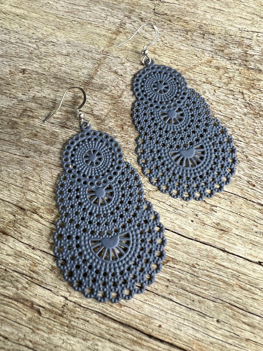 Stunning Blue Dusk Metal Dangles