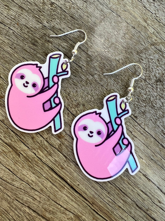 Pink Sloth Earrings