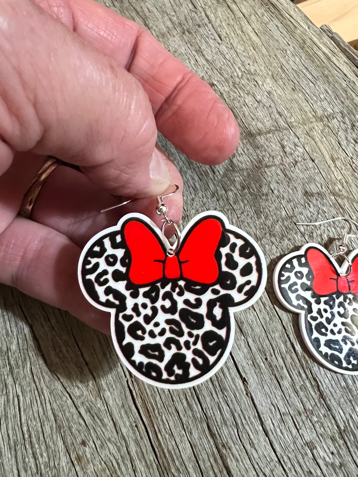 Minnie Red Ribbon Earrings