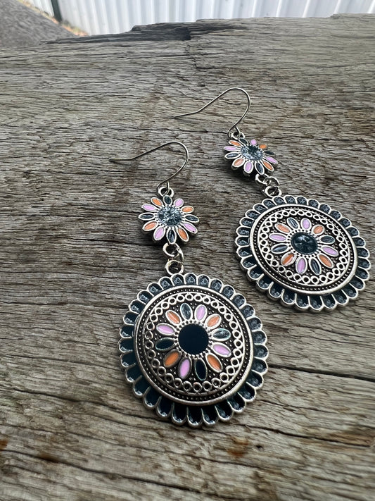 Beautiful Boho Round Metal Dangles