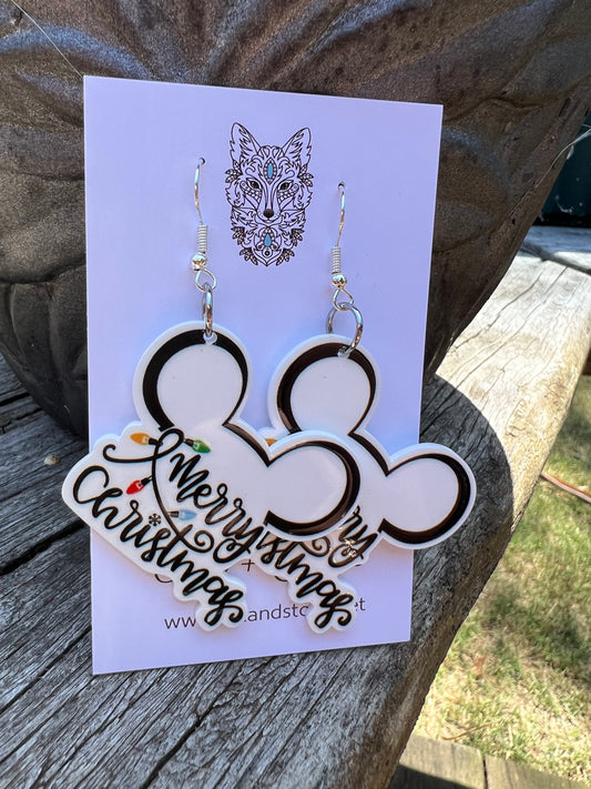 Merry Micky Christmas Earrings