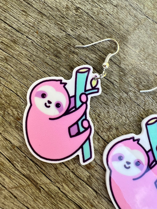 Pink Sloth Earrings