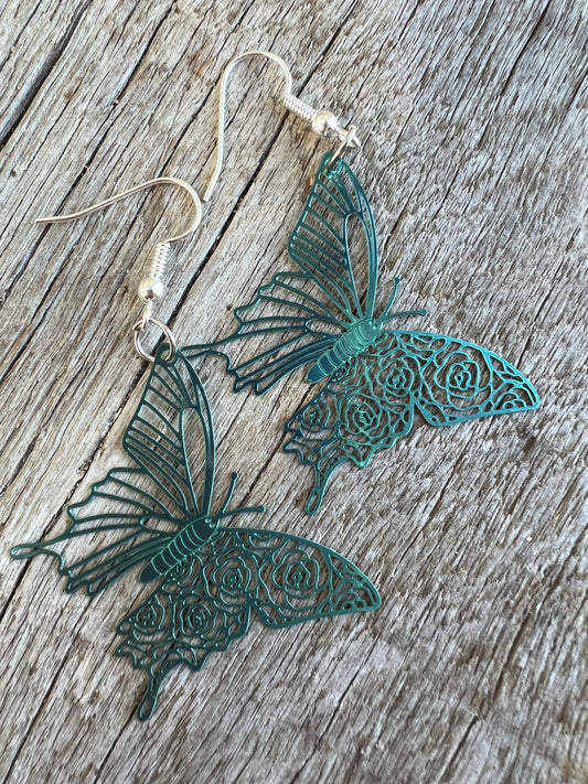 Esmeralda Butterfly Filigree Earrings