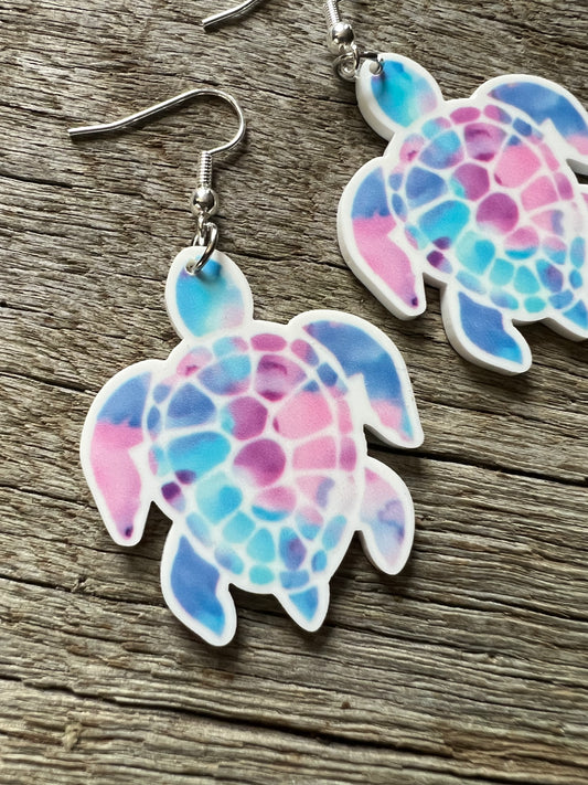 Ocean Turtle Confetti Earrings