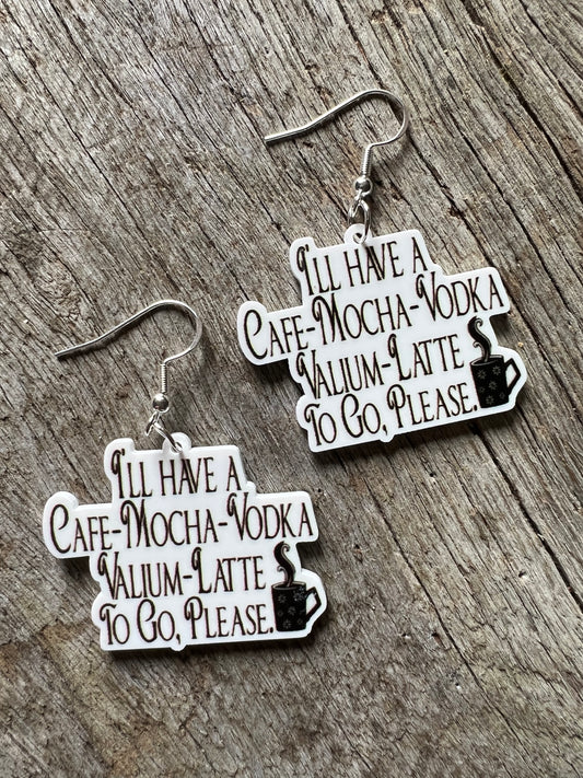 Cafe Mocha Vodka Resin Earrings