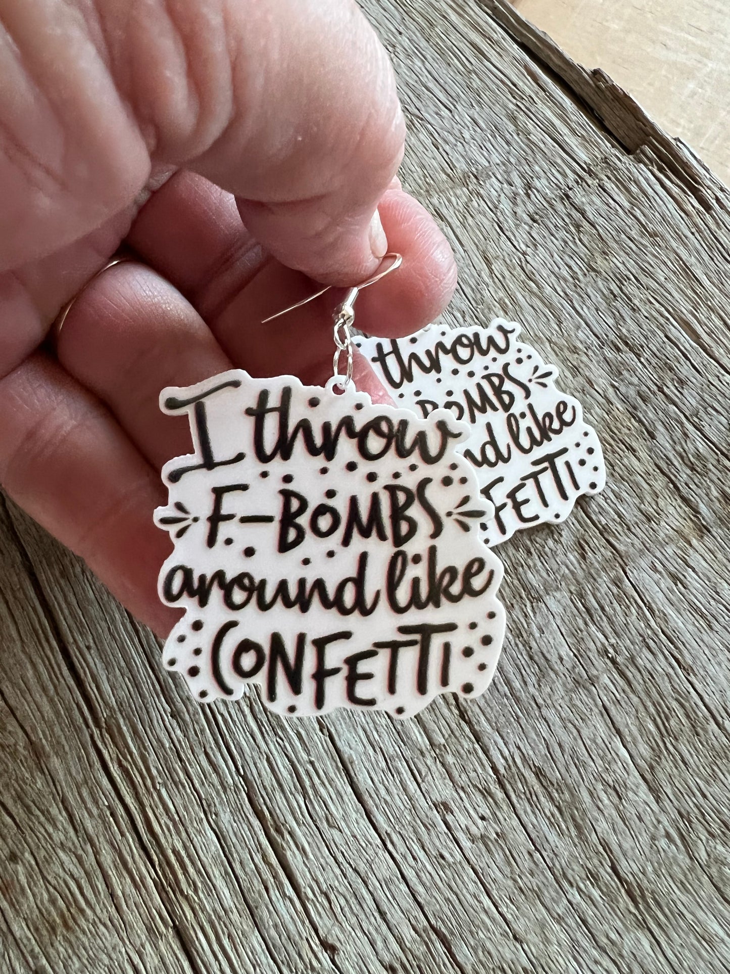 F-Bombs and Confetti Resin Earrings