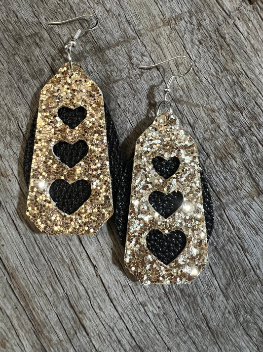Sparkled Gold Vegan Earrings