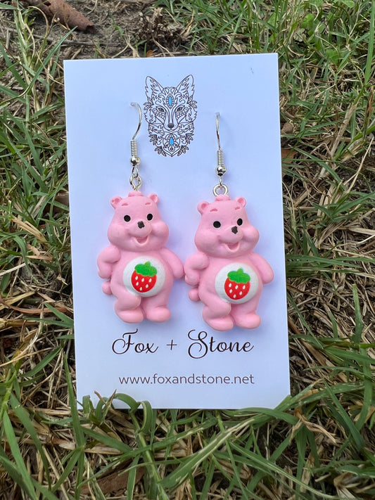 Pretty Pink Bear Earrings