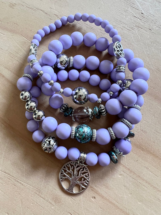 Lilac Boho Bracelet Stack