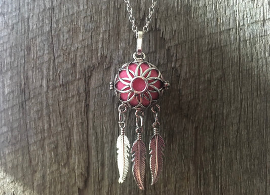 Silver Mandala Oil Diffuser Aromatherapy Pendant