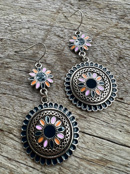 Beautiful Boho Round Metal Dangles