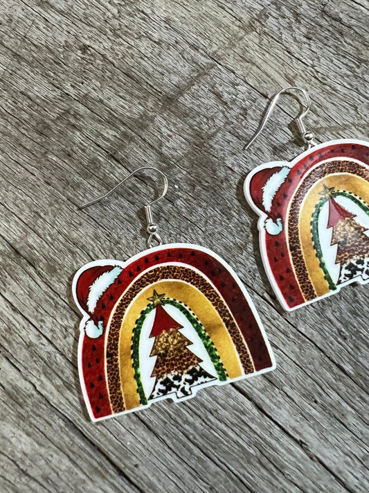 Christmas Arch Santa Earrings
