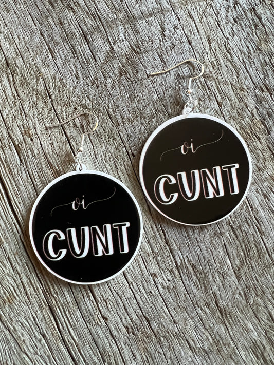 Oi Swear Word Resin Earrings