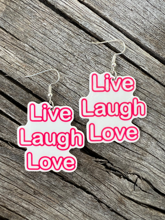 Live Laugh Love Dangle Earrings