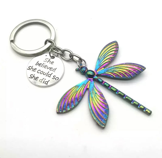 Dragonfly Iridescent Keyring